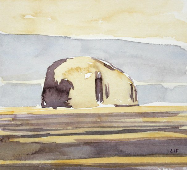 Bass Rock from Isle of May, 11x11cm ish