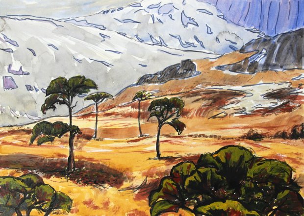 Scots pines, West Highland Line, 25x35cm