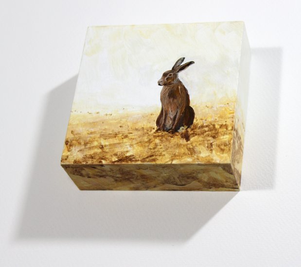 brown hare, 10x10cm including edges