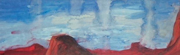 red mountains, 9x27cm