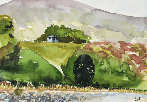 the lookout, Helmsdale, 15x21cm