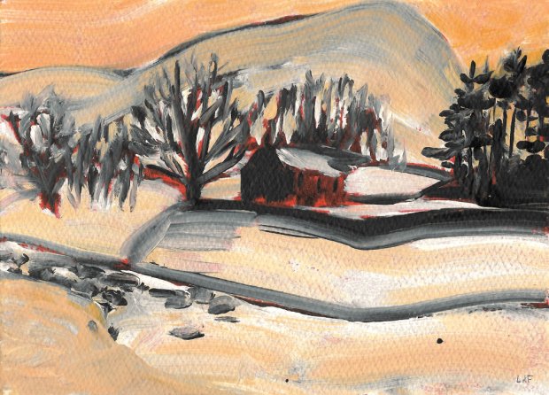 winter at Spittal of Glenshee, 15x21cm
